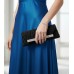 Evening Bags Wholesale - Black Pleated Satin w/ Mesh Metal Bar Accent Evening Bag